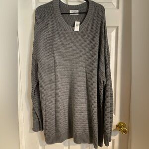 NWT Old Navy Gray Crewneck Sweater Waffle Knit